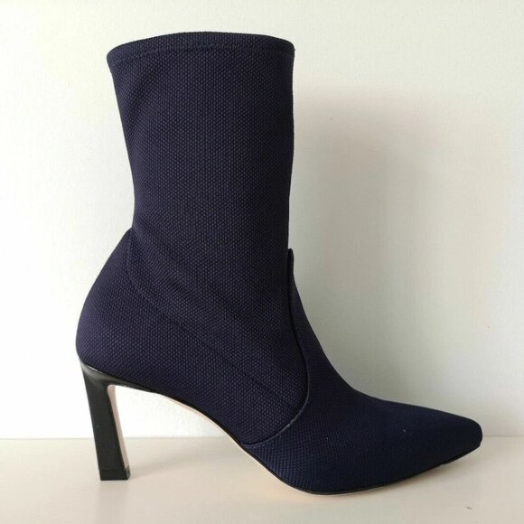 NIB STUART WEITZMAN Navy Blue Portofino Etna Rapture 75 Boots Booties Shoes 6 - Picture 1 of 12
